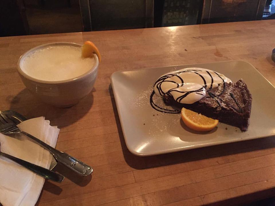 The white hot chocolate and the chocolate cake... Is there anything better than this?