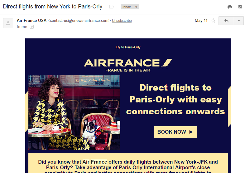Newsletter Air France - Pasajes Aéreos Baratos - Traveleira.com