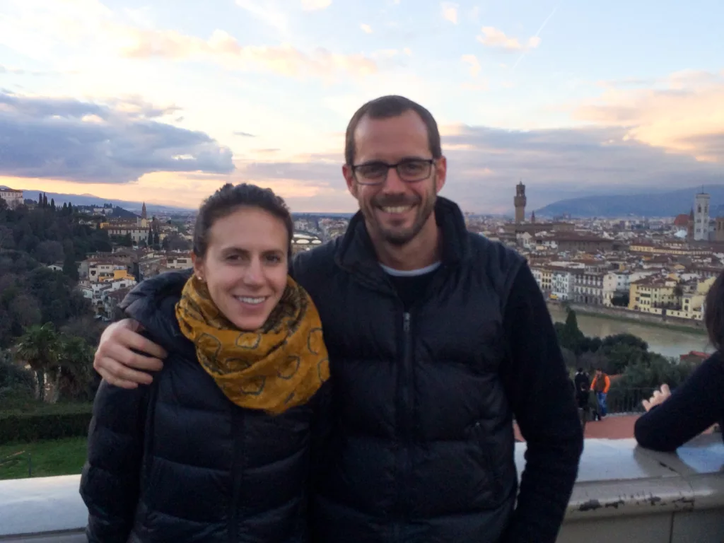 Louisa overlooking Piazza Michelangelo in Firenze, one of the best places to travel with your significant other