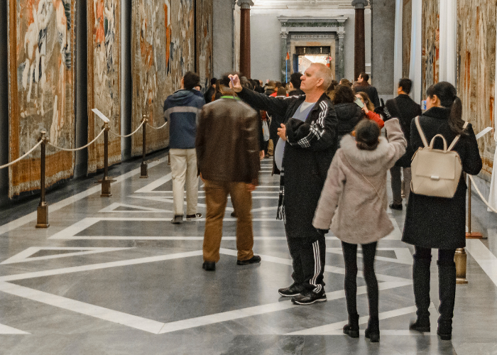 People touring the Vatican Museums