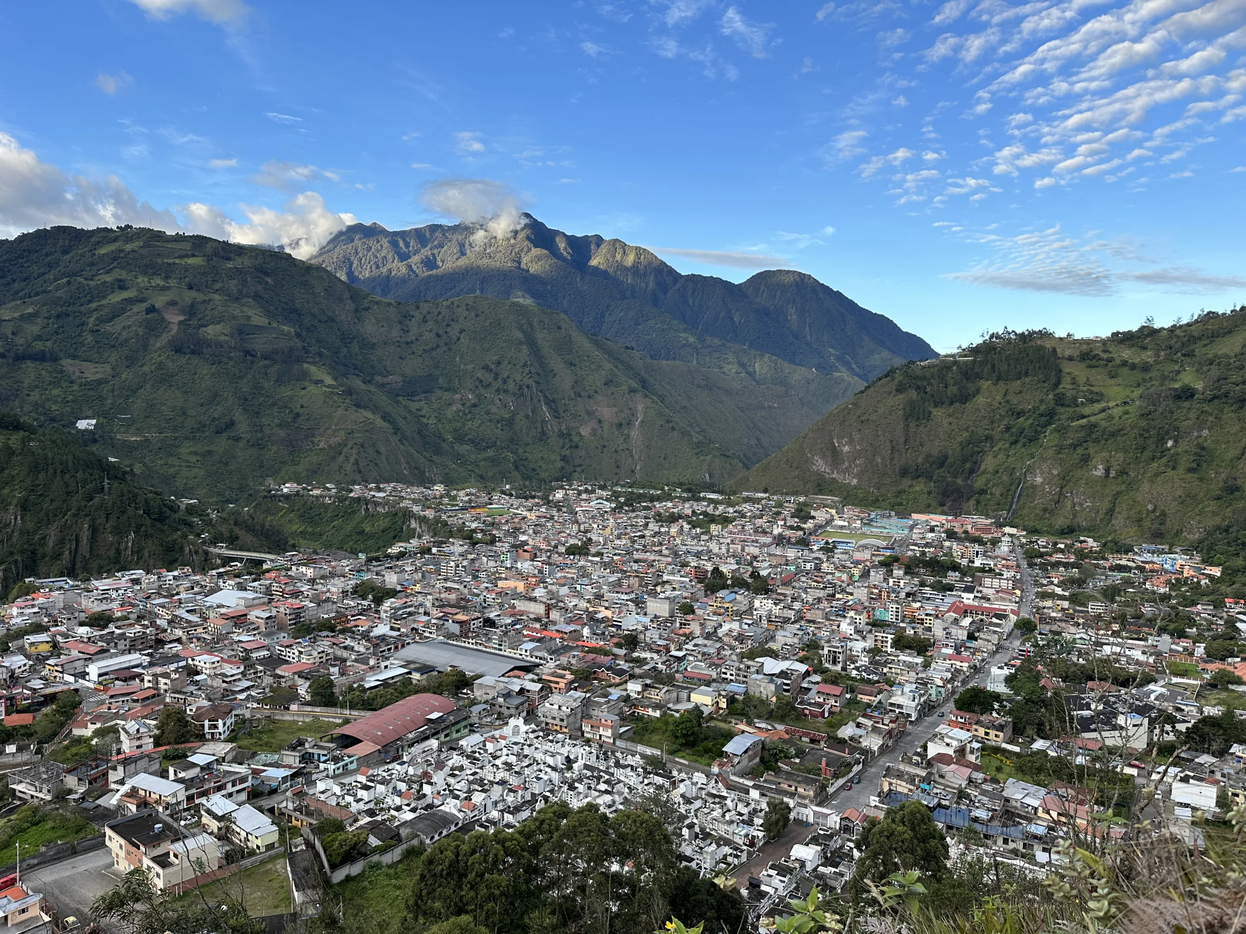 the view of Baños, Ecuador