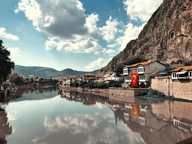 Riverside village in Turkey